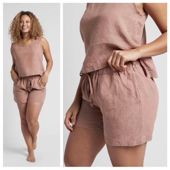 Parachute Pants - Parachute Linen Shorts In Clay Pink Women’s Size Small